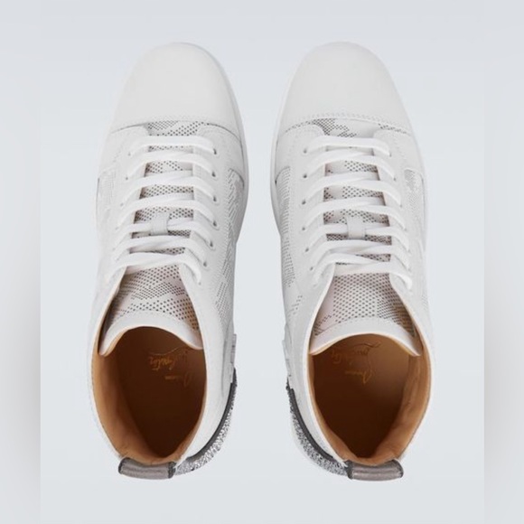 Christian Louboutin Men's White Louis Sp Strass High-top Sneakers 43 1/2 - Picture 7 of 15